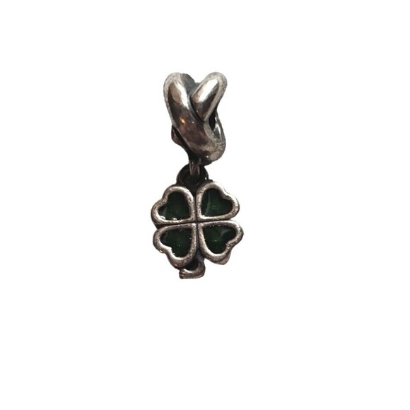 Pandora LUCKY CLOVER Charm Green Dangle ST Patrick's Day Sterling silver 925 ALE - Picture 1 of 9